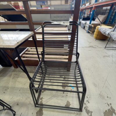 EX STAGING - BLACK METAL OUTDOOR CHAIR, SOLD AS IS EX STAGING - BLACK METAL OUTDOOR CHAIR, SOLD AS IS