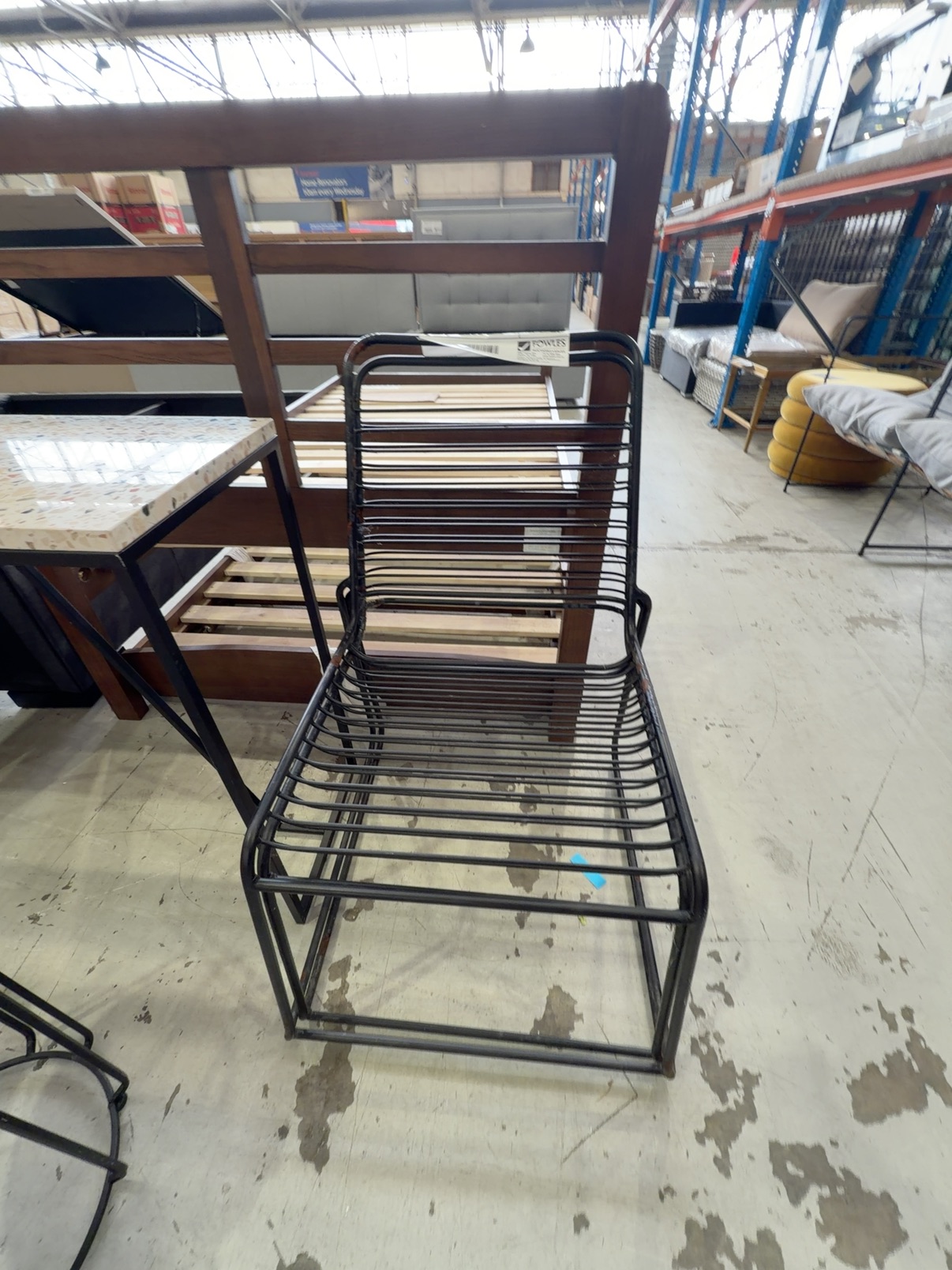EX STAGING - BLACK METAL OUTDOOR CHAIR, SOLD AS IS EX STAGING - BLACK METAL OUTDOOR CHAIR, SOLD AS IS