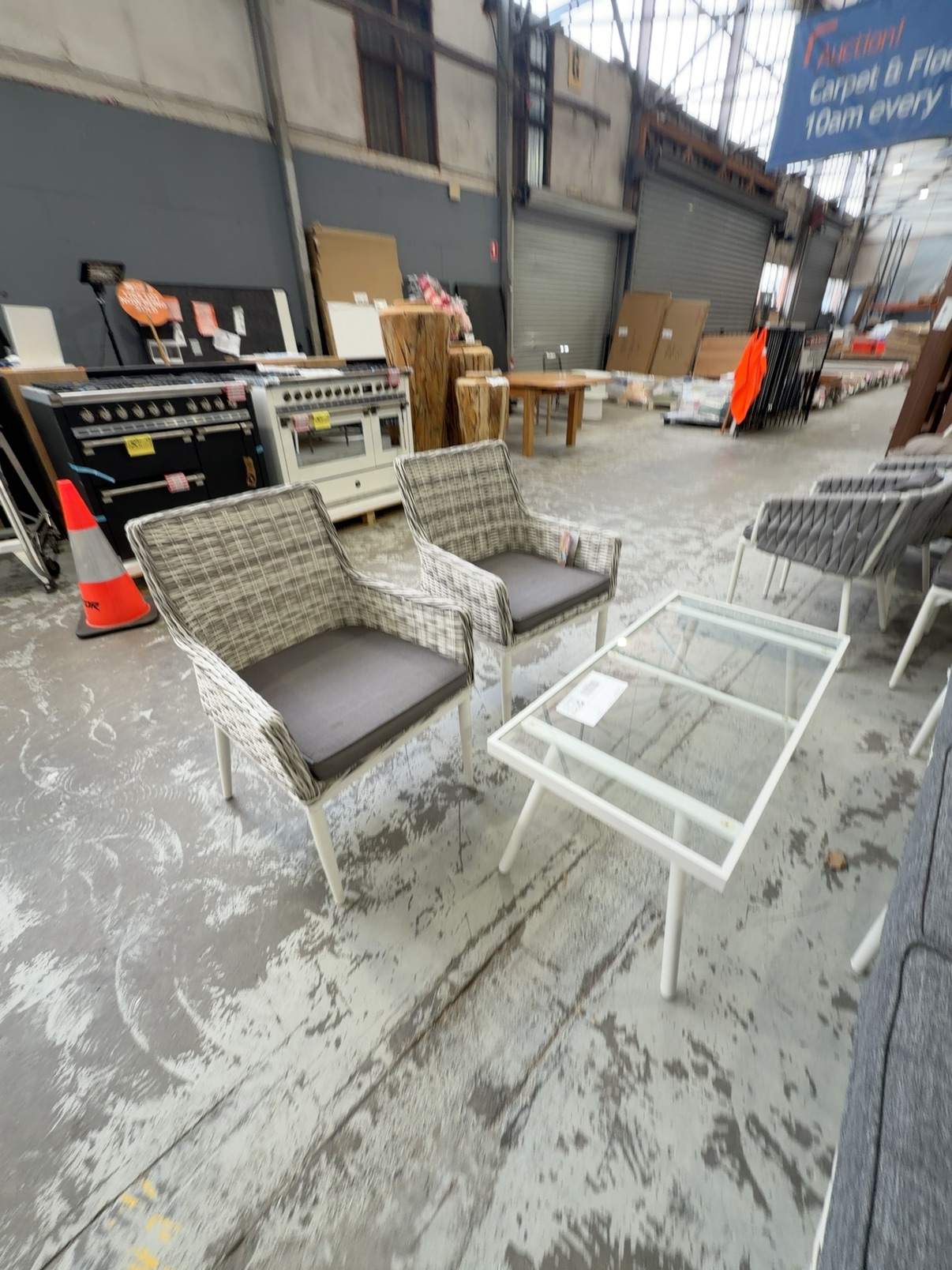 NEW- WHITE OUTDOOR 4 PIECE WICKER LOUNGE RRP$1550 NEW- WHITE OUTDOOR 4 PIECE WICKER LOUNGE RRP$1550