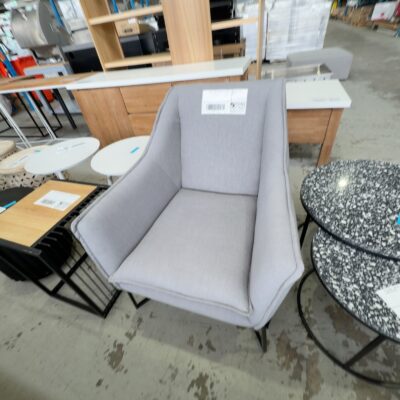 EX STAGING - GREY ARMCHAIR, SOLD AS IS EX STAGING - GREY ARMCHAIR, SOLD AS IS