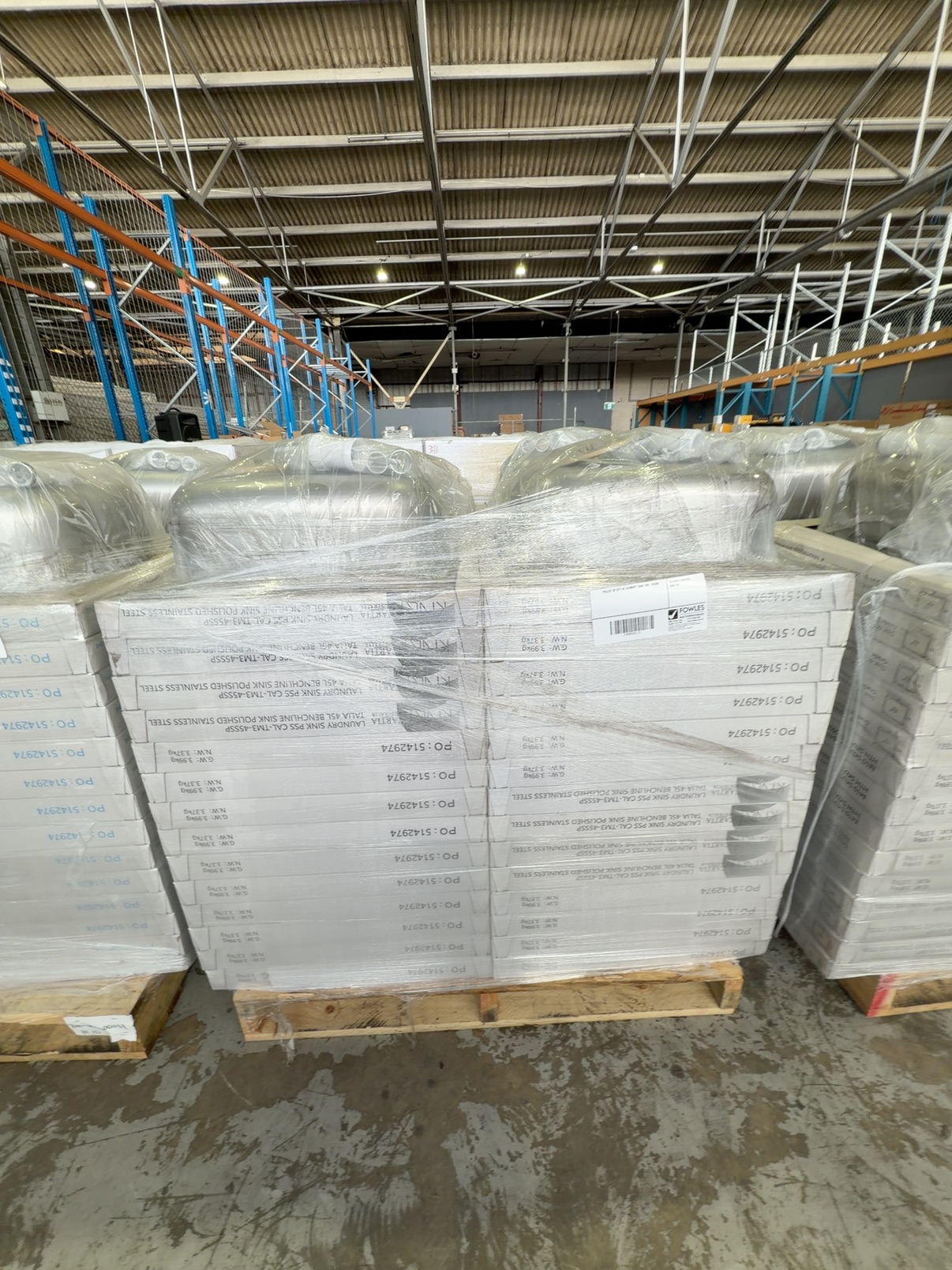 PALLET OF QTY 56 LAUNDRY SINK TM4-45SSB PALLET OF QTY 56 LAUNDRY SINK TM4-45SSB