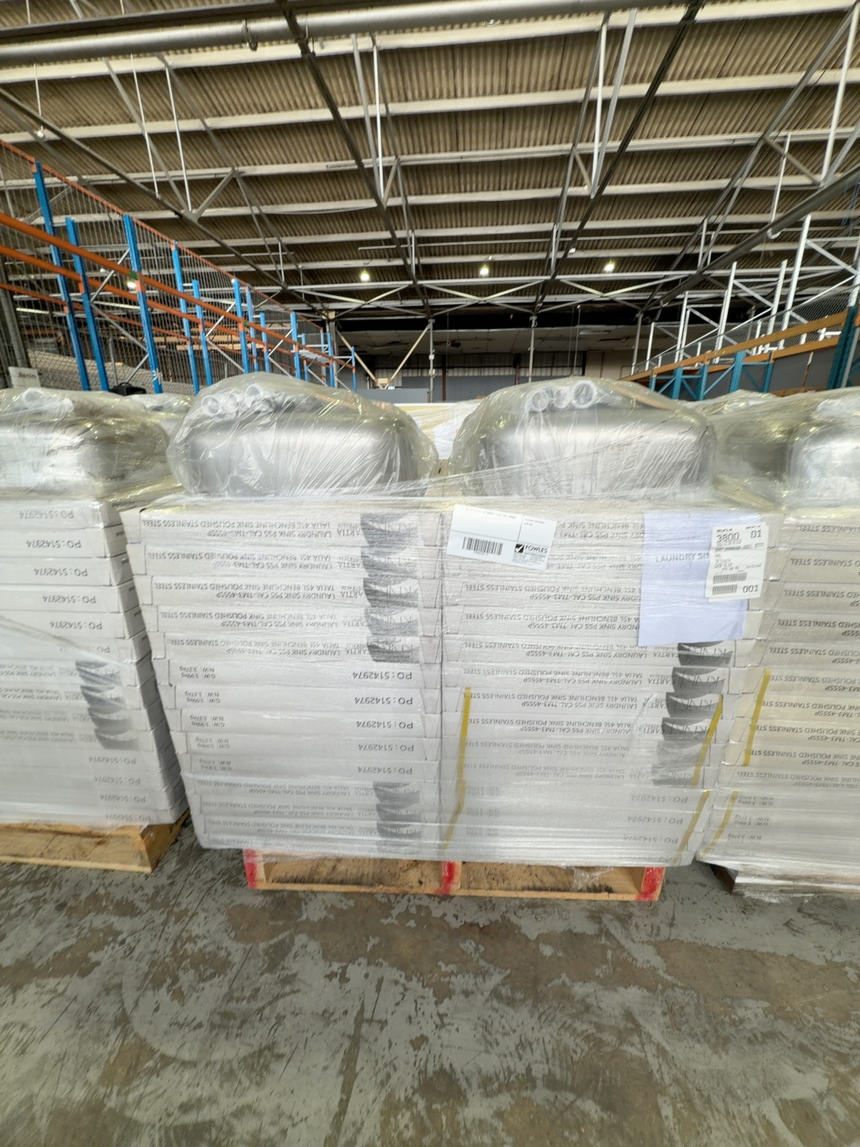 PALLET OF QTY 56 LAUNDRY SINK TM4-45SSB PALLET OF QTY 56 LAUNDRY SINK TM4-45SSB