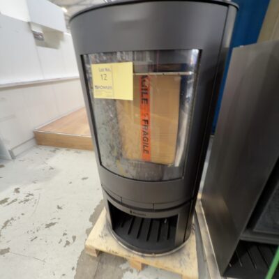 EX DISPLAY SCANDIA HELIX SCMR500 WOOD HEATER, HEATS UP TO 200M2, CURVED VIEWING GLASS, INTEGRATED LOWER WOOD STORAGE BOX, SCMR500-22-0139 3 MONTHS WARRANTY
