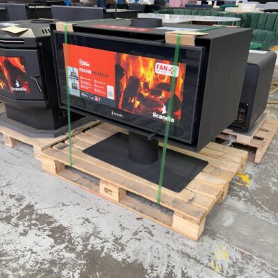 EX DISPLAY SCANDIA FRAAM HORIZON WOOD HEATER WITH PEDESTAL, 3 SPEED FAN, HEATS UP TO 300M2, LARGE LANDSCAPE GLASS DOOR SG0011-25-0336 RRP$2799 3 MONTHS WARRANTY EX DISPLAY SCANDIA FRAAM HORIZON WOOD HEATER WITH PEDESTAL, 3 SPEED FAN, HEATS UP TO 300M2, LARGE LANDSCAPE GLASS DOOR SG0011-25-0336 RRP$2799 3 MONTHS WARRANTY