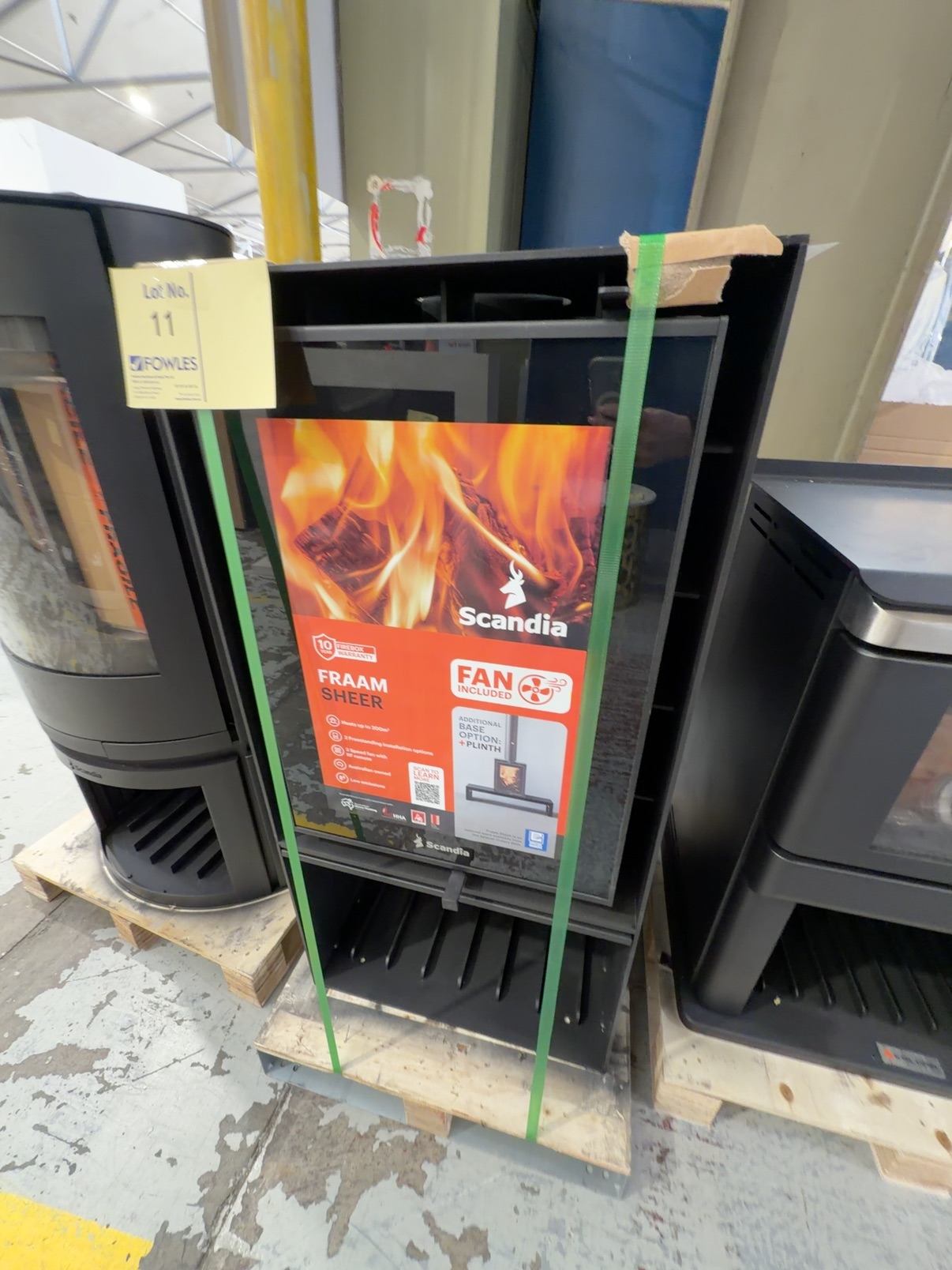EX DISPLAY SCANDIA FRAAM SHEER WOOD HEATER WITH WOOD BOX, HEATS UP TO 210M2 WITH 3 SPEED FAN, RRP$2199 SG0021-25-0197 3 MONTHS WARRANTY EX DISPLAY SCANDIA FRAAM SHEER WOOD HEATER WITH WOOD BOX, HEATS UP TO 210M2 WITH 3 SPEED FAN, RRP$2199 SG0021-25-0197 3 MONTHS WARRANTY