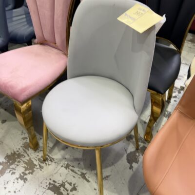 EX SHOWROOM - ROUND GREY DINING CHAIR, SOLD AS IS EX SHOWROOM - ROUND GREY DINING CHAIR, SOLD AS IS
