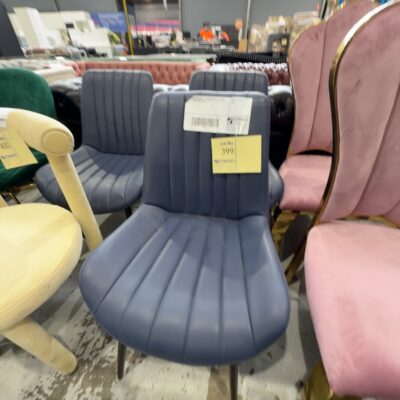 EX SHOWROOM - MUSTANG BLUE PU DINING CHAIR, SOLD AS IS
