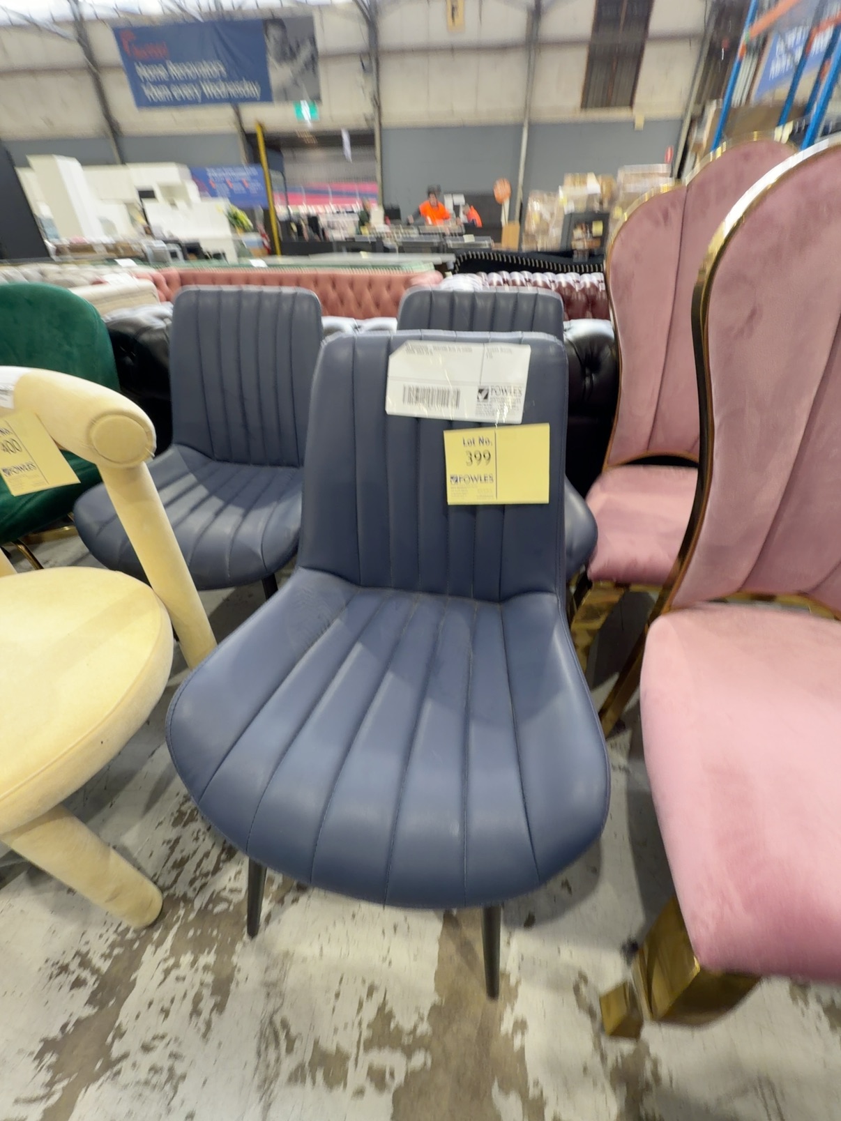 EX SHOWROOM - MUSTANG BLUE PU DINING CHAIR, SOLD AS IS EX SHOWROOM - MUSTANG BLUE PU DINING CHAIR, SOLD AS IS