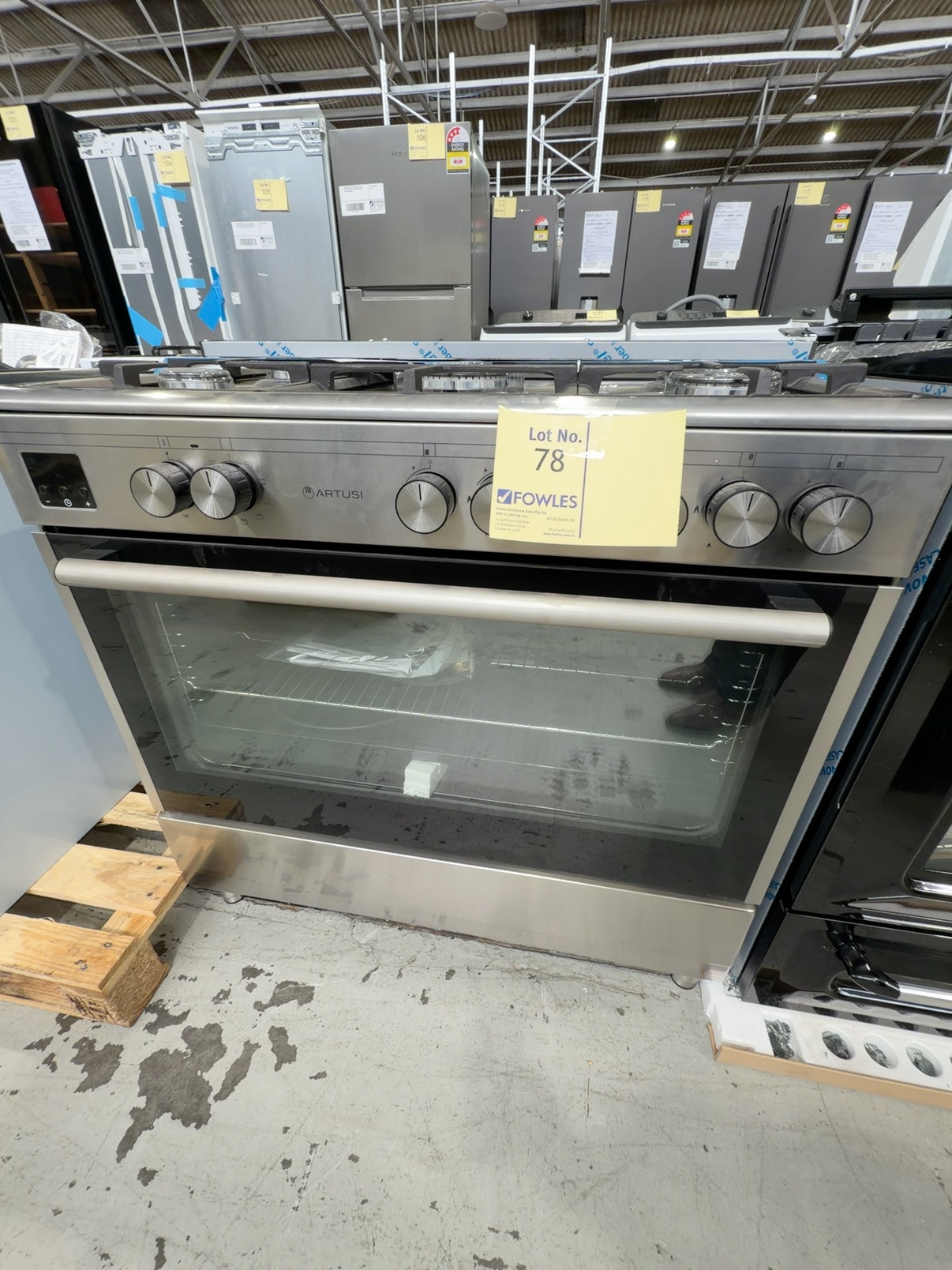 NEW ARTUSI 900MM FREESTANDING OVEN, AFG913X, DUAL FUEL, 14 DAY WARRANTY NEW ARTUSI 900MM FREESTANDING OVEN, AFG913X, DUAL FUEL, 14 DAY WARRANTY
