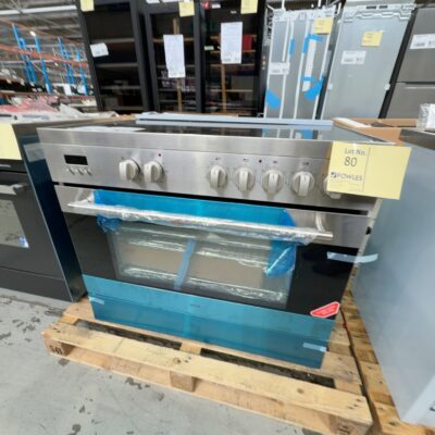 NEW EURO 900MM FREESTANDING OVEN, EV900EESX, ALL ELECTRIC WITH CERAMIC TOP,   14 DAY WARRANTY