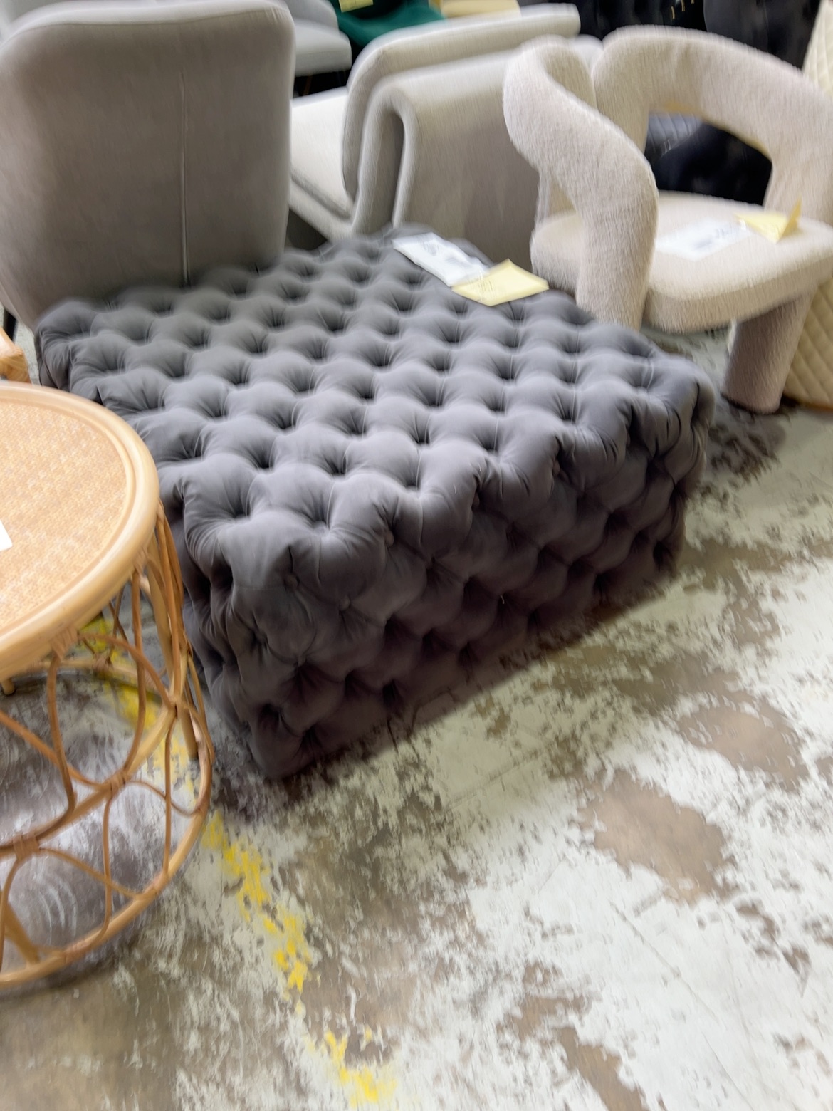 EX SHOWROOM - LUNA CHARCOAL OTTOMAN 98CM EX SHOWROOM - LUNA CHARCOAL OTTOMAN 98CM