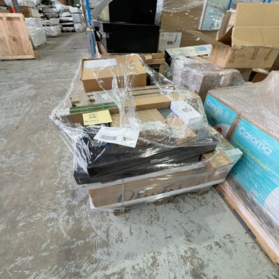 PALLET OF ASSORTED DESIGNER BATHROOM ACCESSORIES AND TAPWARE - DELETED STOCK, SOLD AS IS, NO WARRANTY PALLET OF ASSORTED DESIGNER BATHROOM ACCESSORIES AND TAPWARE - DELETED STOCK, SOLD AS IS, NO WARRANTY