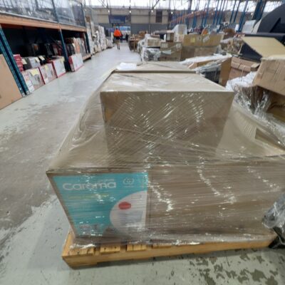 PALLET OF CAROMA LIANO CLEANFLUSH TOILET BASES AND SEATS, SOLD AS IS PALLET OF CAROMA LIANO CLEANFLUSH TOILET BASES AND SEATS, SOLD AS IS