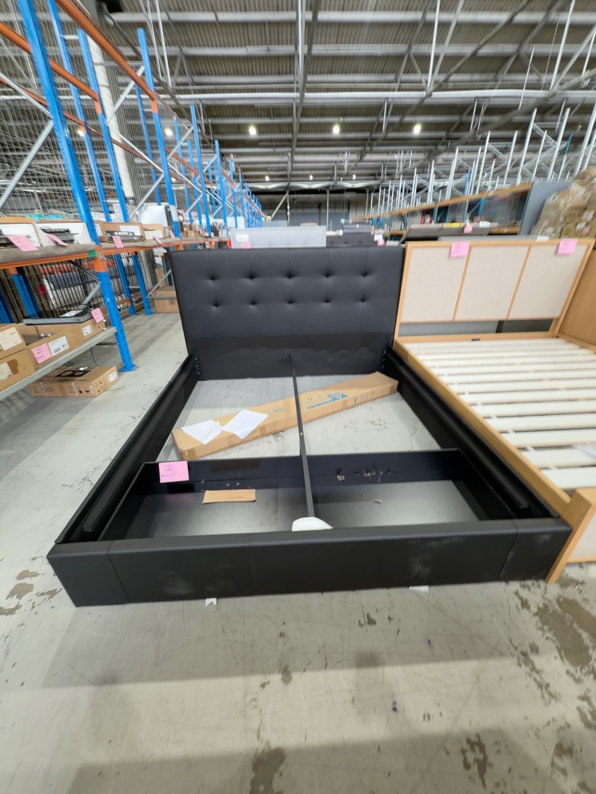 NEW FLORENCE KING SIZE BEDFRAME, BLACK PU, WITH STORAGE DRAWERS AT END OF BED NEW FLORENCE KING SIZE BEDFRAME, BLACK PU, WITH STORAGE DRAWERS AT END OF BED