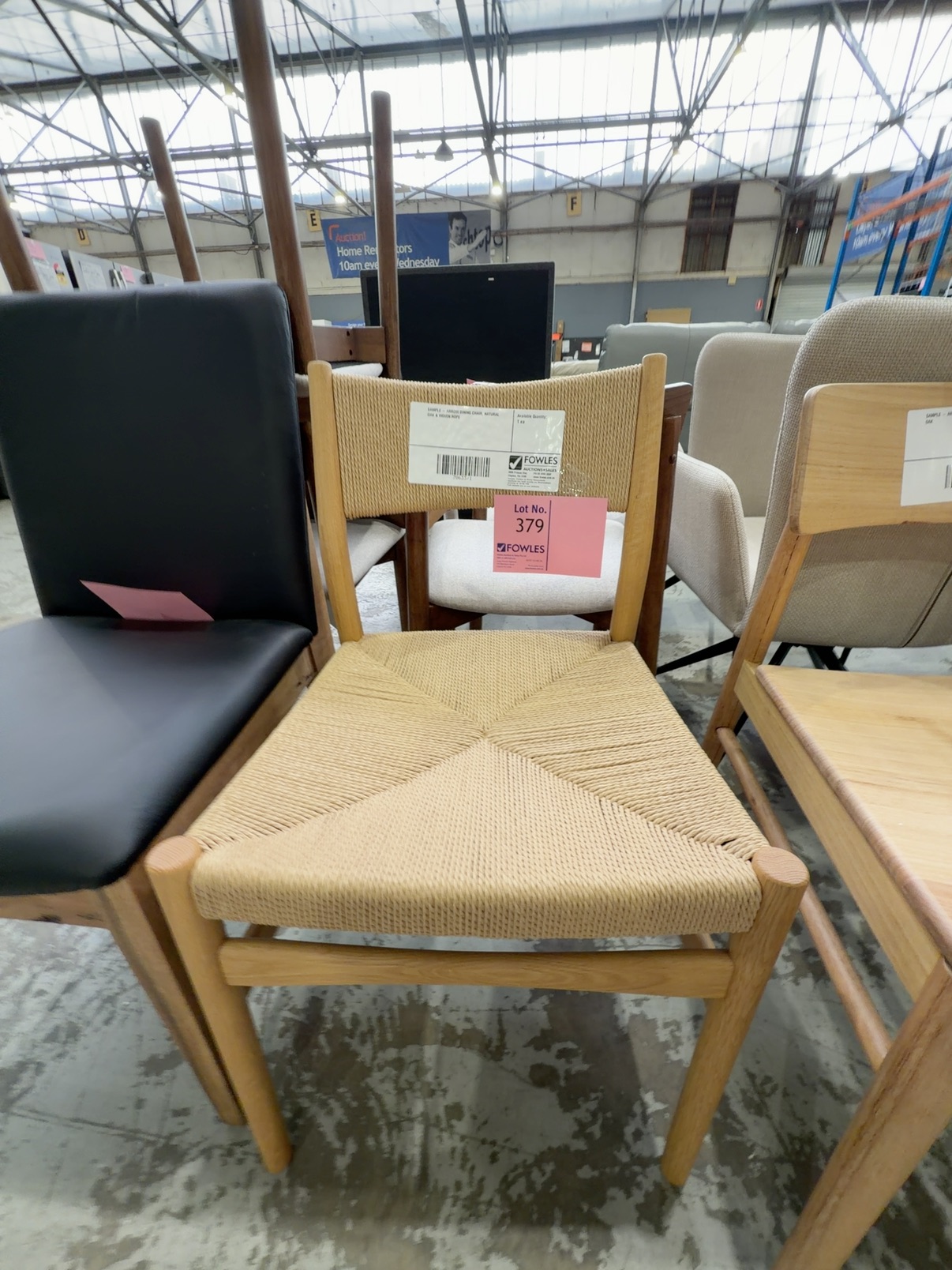 SAMPLE - ARROW DINING CHAIR, NATURAL OAK & WOVEN ROPE SAMPLE - ARROW DINING CHAIR, NATURAL OAK & WOVEN ROPE