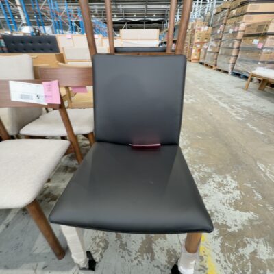 SAMPLE - CLAIRE DINING CHAIR, BLACK LEATHER SAMPLE - CLAIRE DINING CHAIR, BLACK LEATHER