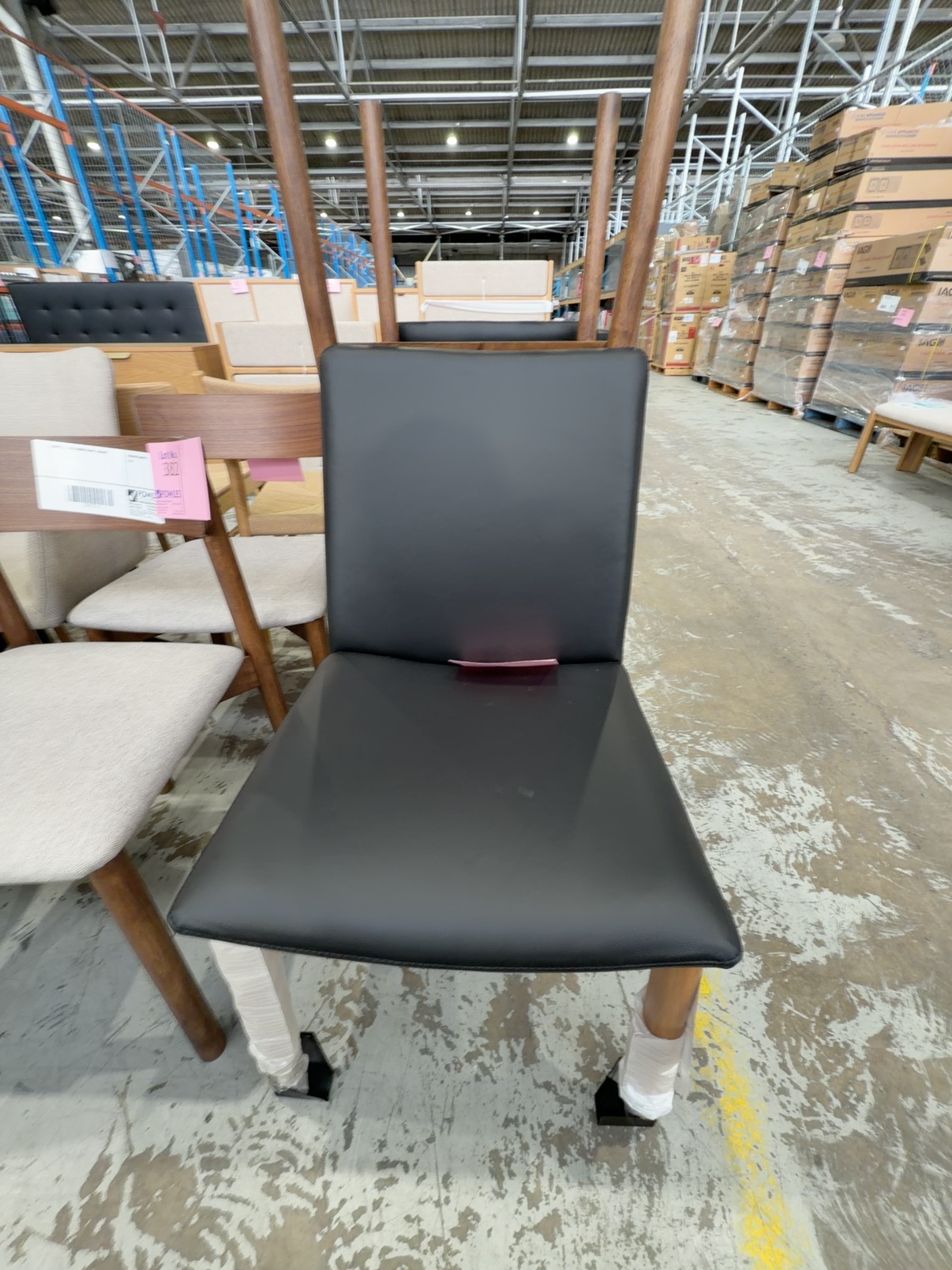 SAMPLE - CLAIRE DINING CHAIR, BLACK LEATHER SAMPLE - CLAIRE DINING CHAIR, BLACK LEATHER
