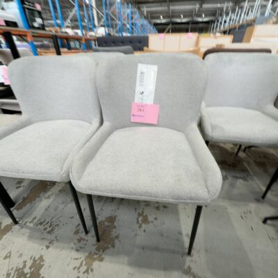 SAMPLE - BLACK METAL DINING CHAIR WITH GREY FABRIC SEAT SAMPLE - BLACK METAL DINING CHAIR WITH GREY FABRIC SEAT