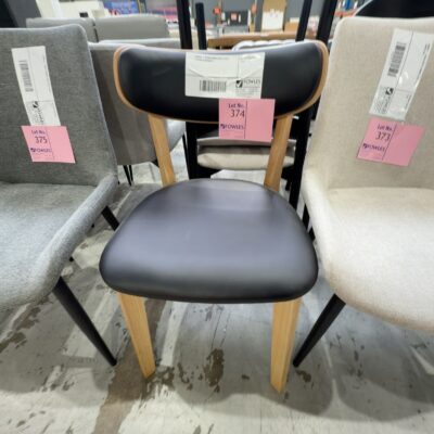 SAMPLE - COWEN DINING CHAIR, BLACK LEATHER & MESSMATE SAMPLE - COWEN DINING CHAIR, BLACK LEATHER & MESSMATE