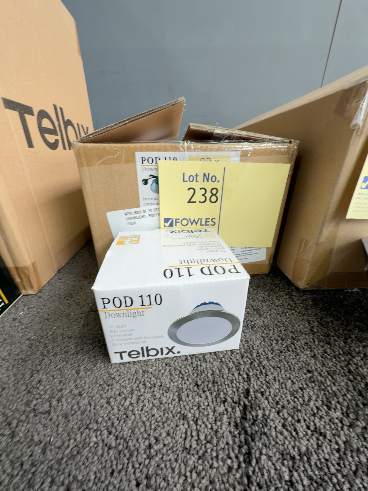 NEW (BOX OF 20 QTY) POD 110 G2 NIKEL DOWNLIGHT, POD110-830D-NK RRP$9.95 EACH NEW (BOX OF 20 QTY) POD 110 G2 NIKEL DOWNLIGHT, POD110-830D-NK RRP$9.95 EACH