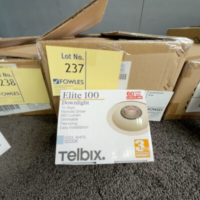 NEW (BOX OF 22 QTY) ELITE 100 10W LED DOWNLIGHT WHITE, ELITE 100WH-850 RRP$19.95 EACH NEW (BOX OF 22 QTY) ELITE 100 10W LED DOWNLIGHT WHITE, ELITE 100WH-850 RRP$19.95 EACH