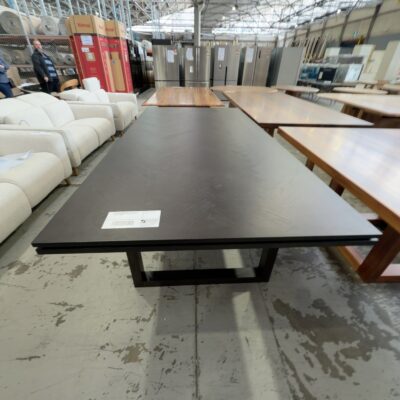 NEW ADLEY DINING TABLE, AMERICAN ASH WITH JAPAN BLACK STAIN, HERRINGBONE DESIGN, 2500MM NEW ADLEY DINING TABLE, AMERICAN ASH WITH JAPAN BLACK STAIN, HERRINGBONE DESIGN, 2500MM
