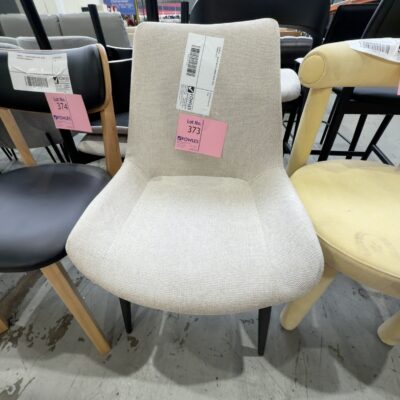 SAMPLE - BLACK METAL DINING CHAIR WITH FABRIC SEAT SAMPLE - BLACK METAL DINING CHAIR WITH FABRIC SEAT