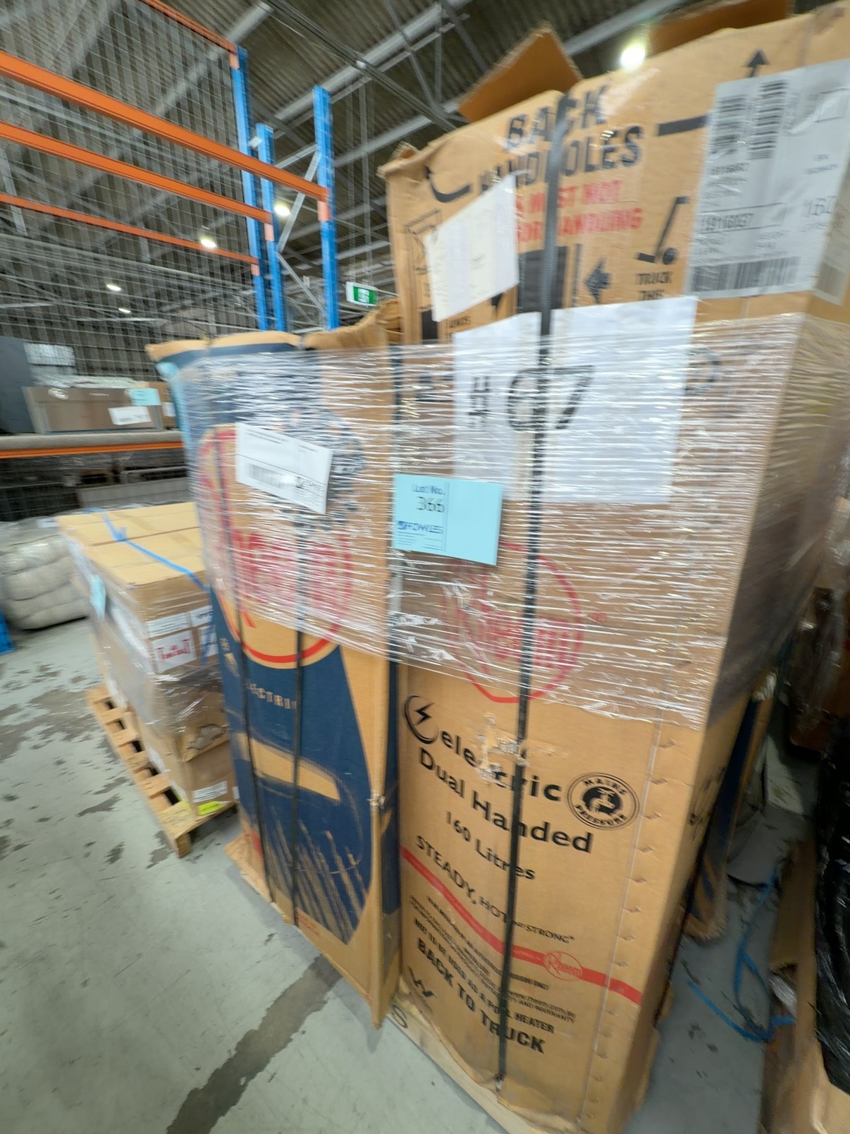 PALLET OF RHEEM ASSORTED HOT WATER HEATERS, SOLD AS IS NO WARRANTY PALLET OF RHEEM ASSORTED HOT WATER HEATERS, SOLD AS IS NO WARRANTY