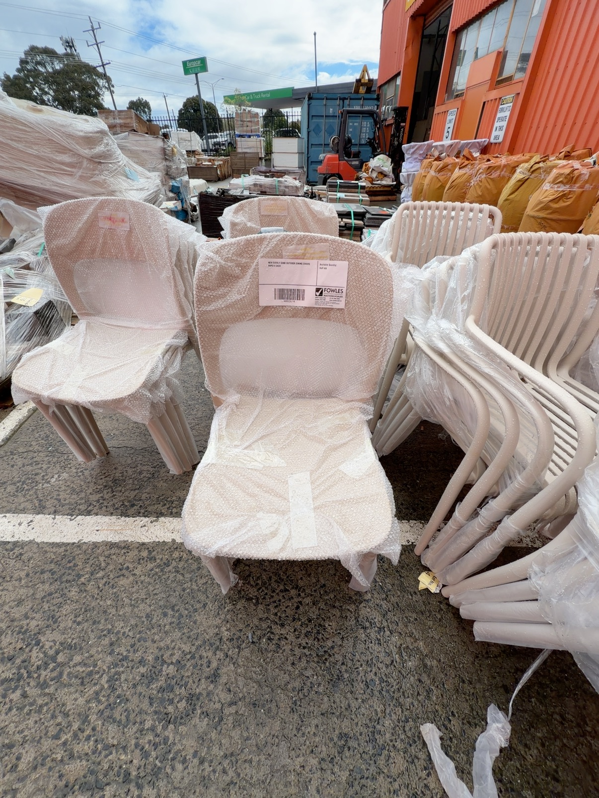 NEW EVERLY SAND OUTDOOR DINING CHAIRS RRP$74 EACH NEW EVERLY SAND OUTDOOR DINING CHAIRS RRP$74 EACH