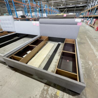 NEW MEMPHIS BOLSTER KING SIZE BEDFRAME, ONYX FABRIC, WITH 4 DRAWER STORAGE BASE NEW MEMPHIS BOLSTER KING SIZE BEDFRAME, ONYX FABRIC, WITH 4 DRAWER STORAGE BASE