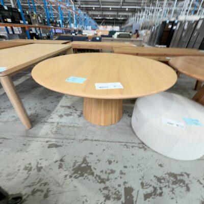 EX DISPLAY BLOOM 1600MM NATURAL OAK ROUND DINING TABLE SOLD AS IS EX DISPLAY BLOOM 1600MM NATURAL OAK ROUND DINING TABLE SOLD AS IS