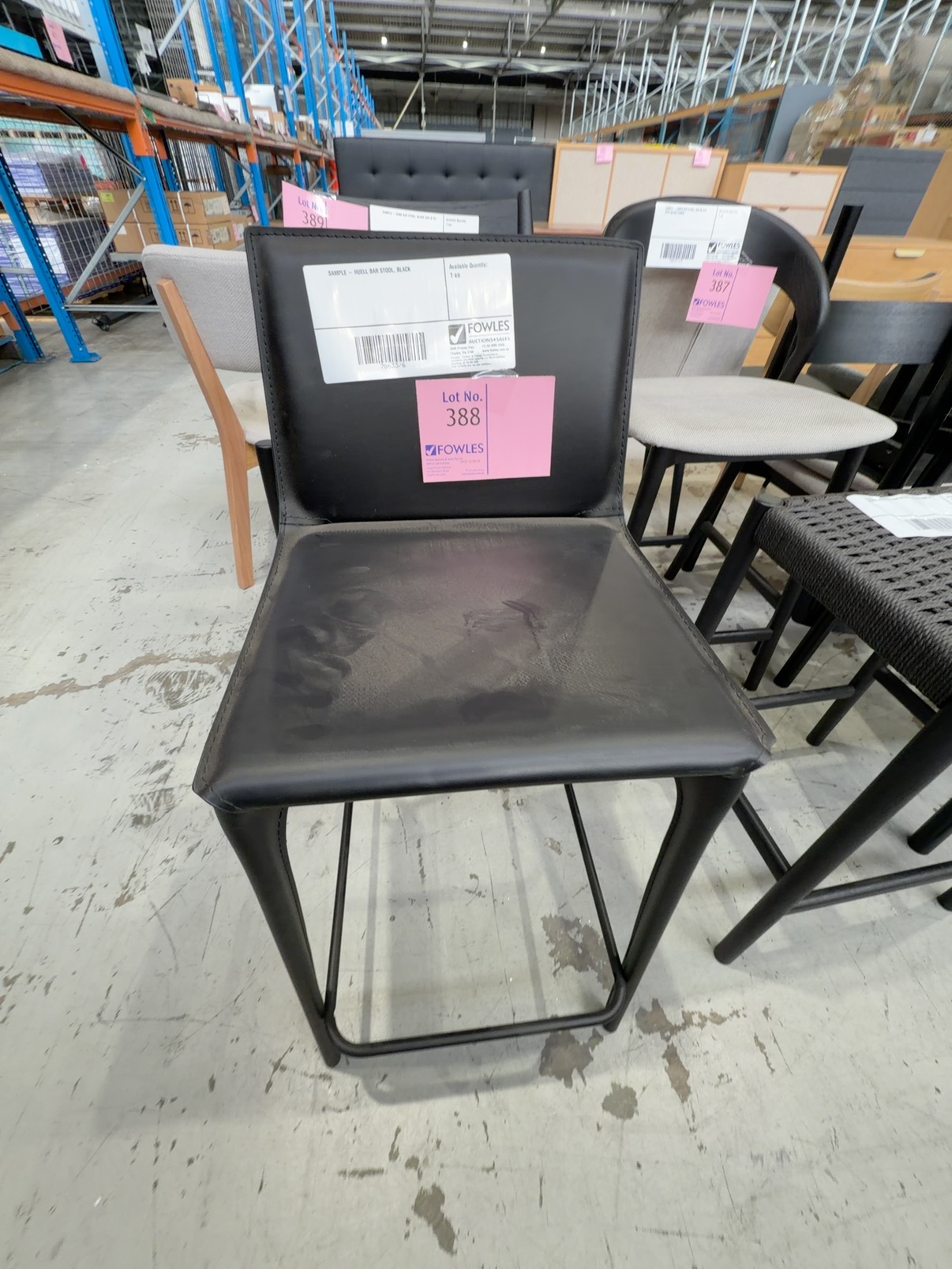 SAMPLE - HUELL BAR STOOL, BLACK SAMPLE - HUELL BAR STOOL, BLACK