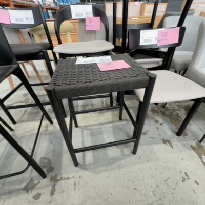 SAMPLE - LORNA BAR STOOL, BLACK OAK & ROPE SAMPLE - LORNA BAR STOOL, BLACK OAK & ROPE