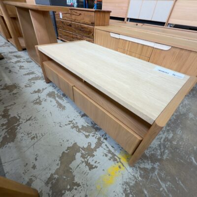 EX DISPLAY STELLA NATURAL OAK & TRAVERTINE COFFEE TABLE SOLD AS IS EX DISPLAY STELLA NATURAL OAK & TRAVERTINE COFFEE TABLE SOLD AS IS
