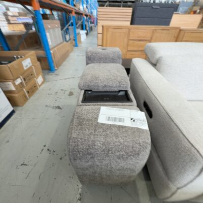 EX DISPLAY RAVELLO SOFA TECH CONSOLE (PART ONLY) COAL FABRIC, SOLD AS IS EX DISPLAY RAVELLO SOFA TECH CONSOLE (PART ONLY) COAL FABRIC, SOLD AS IS