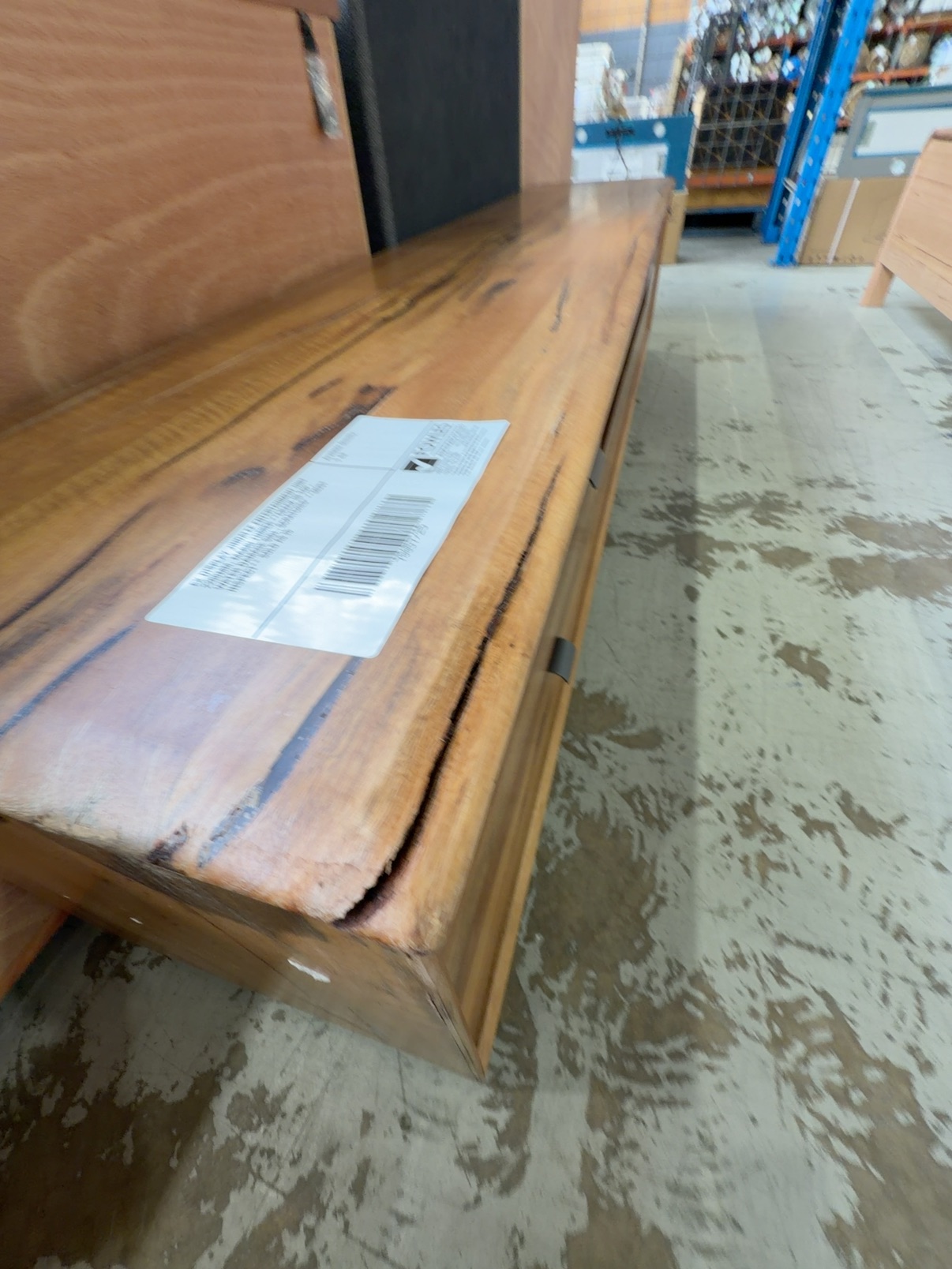 EX DISPLAY JINDALEE ENTERTAINMENT UNIT 2200MM, MARRI TIMBER **CRACK IN TOP, WATER DAMAGE SIDE, SCRATCHES* **MUST INSPECT** SOLD AS IS EX DISPLAY JINDALEE ENTERTAINMENT UNIT 2200MM, MARRI TIMBER **CRACK IN TOP, WATER DAMAGE SIDE, SCRATCHES* **MUST INSPECT** SOLD AS IS