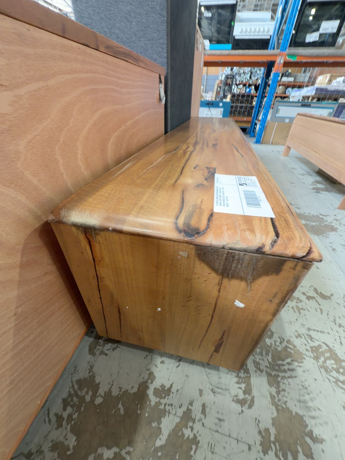 EX DISPLAY JINDALEE ENTERTAINMENT UNIT 2200MM, MARRI TIMBER **CRACK IN TOP, WATER DAMAGE SIDE, SCRATCHES* **MUST INSPECT** SOLD AS IS EX DISPLAY JINDALEE ENTERTAINMENT UNIT 2200MM, MARRI TIMBER **CRACK IN TOP, WATER DAMAGE SIDE, SCRATCHES* **MUST INSPECT** SOLD AS IS