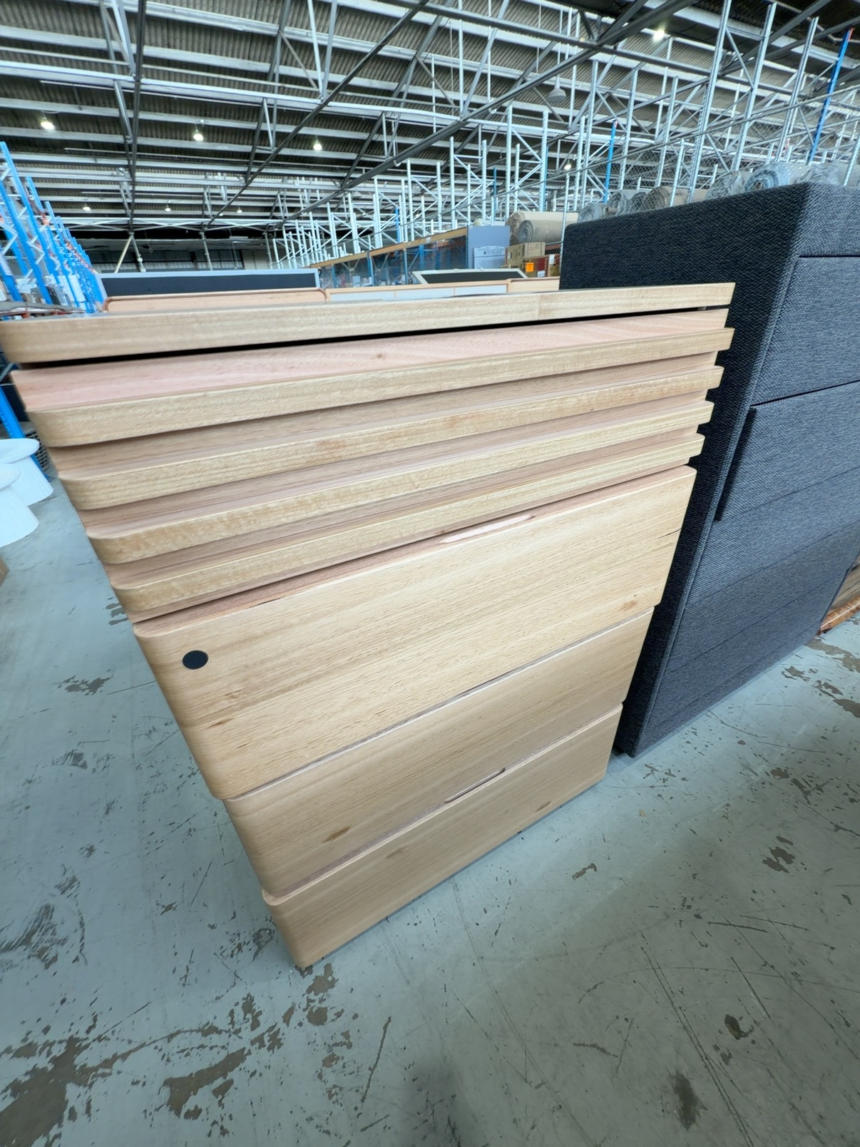 EX DISPLAY KORI TASMANIAN OAK TALLBOY, SOLD AS IS **BROKEN DRAWER** EX DISPLAY KORI TASMANIAN OAK TALLBOY, SOLD AS IS **BROKEN DRAWER**