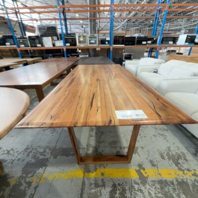 EX DISPLAY JINDALEE MARRI TIMBER DINING TABLE 2500MM SOLD AS IS EX DISPLAY JINDALEE MARRI TIMBER DINING TABLE 2500MM SOLD AS IS
