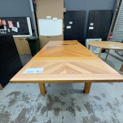 EX DISPLAY FLINDERS 1800MM EXTENSION DINING TABLE - **WATER DAMAGED** SOLD AS IS EX DISPLAY FLINDERS 1800MM EXTENSION DINING TABLE - **WATER DAMAGED** SOLD AS IS