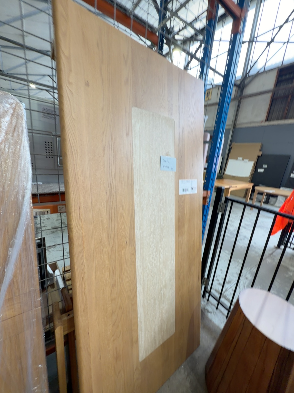 EX DISPLAY STELLA DINING TABLE 2200MM, NATURAL OAK WITH TRAVERTINE CENTRAL PANEL, **TABLE TOP ONLY, WITH LEGS, ONE LEG BROKEN, SOLD AS IS** EX DISPLAY STELLA DINING TABLE 2200MM, NATURAL OAK WITH TRAVERTINE CENTRAL PANEL, **TABLE TOP ONLY, WITH LEGS, ONE LEG BROKEN, SOLD AS IS**