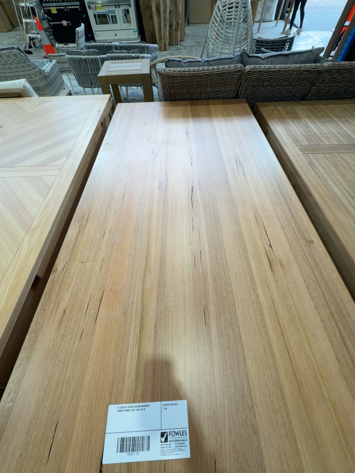 EX DISPLAY COWEN 2000MM MESSMATE TIMBER DINING TABLE SOLD AS IS EX DISPLAY COWEN 2000MM MESSMATE TIMBER DINING TABLE SOLD AS IS