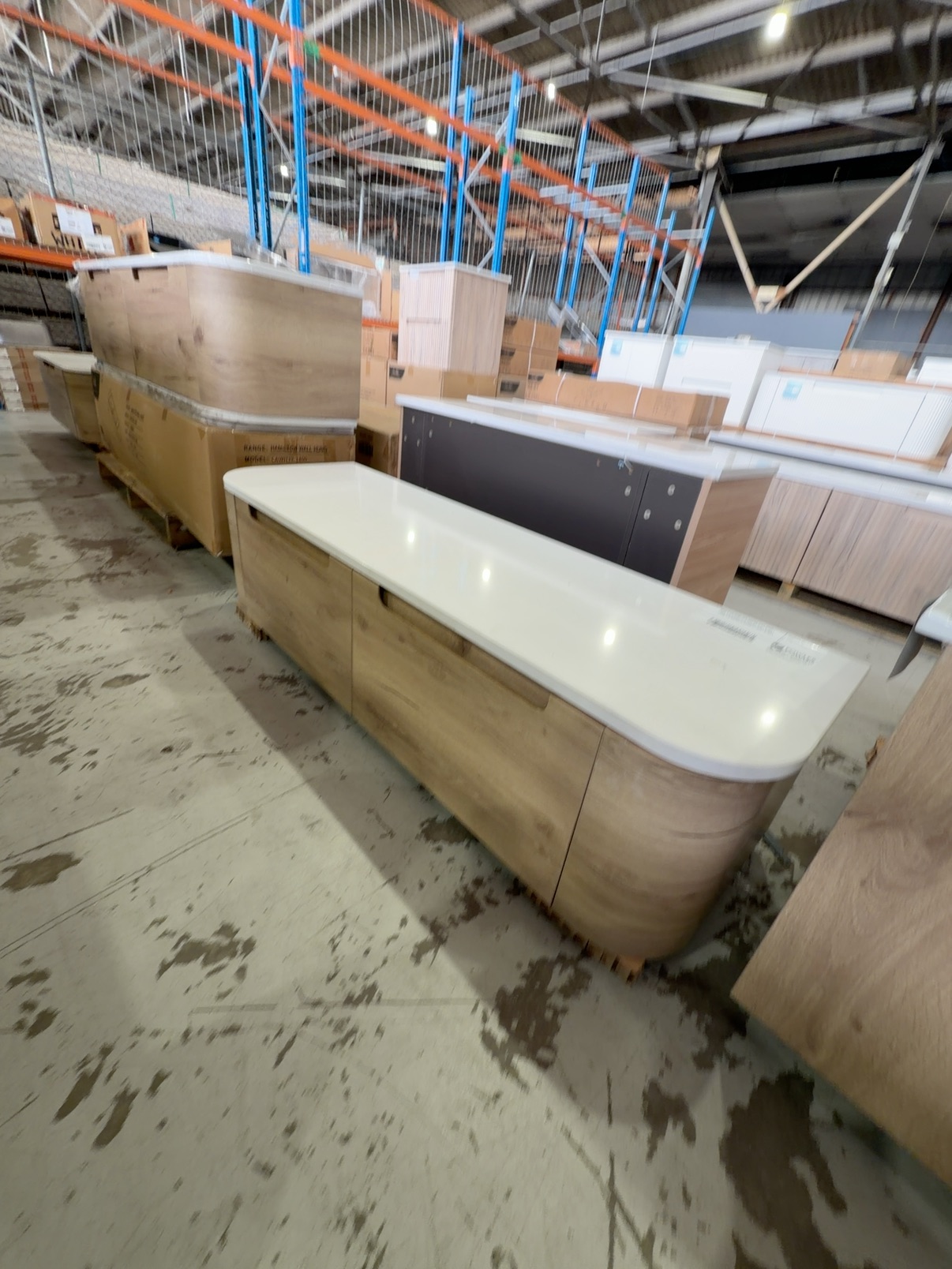 NEW AULIC HAMILTON 1500MM WALL HUNG VANITY, CURVING PLYWOOD WITH PURE FLAT STONE TOP RRP$2875 CAWH39-1500-ST56FT NEW AULIC HAMILTON 1500MM WALL HUNG VANITY, CURVING PLYWOOD WITH PURE FLAT STONE TOP RRP$2875 CAWH39-1500-ST56FT
