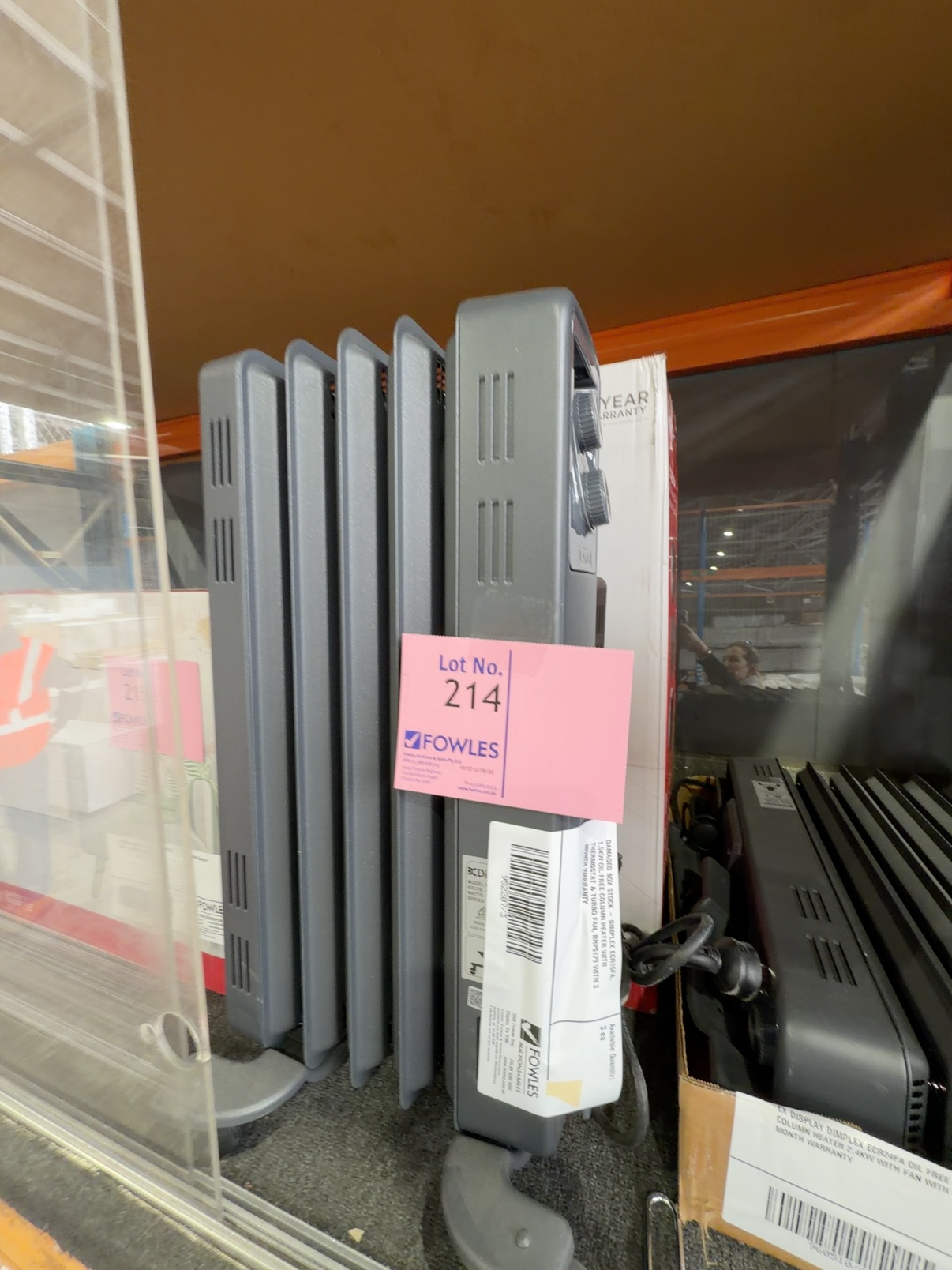 DAMAGED BOX STOCK - DIMPLEX ECR15FA, 1.5KW OIL FREE COLUMN HEATER WITH THERMOSTAT & TURBO FAN, RRP$179 WITH 3 MONTH WARRANTY DAMAGED BOX STOCK - DIMPLEX ECR15FA, 1.5KW OIL FREE COLUMN HEATER WITH THERMOSTAT & TURBO FAN, RRP$179 WITH 3 MONTH WARRANTY