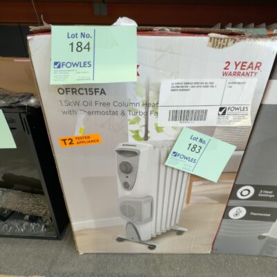 EX DISPLAY DIMPLEX OFRC15FA OIL FREE COLUMN HEATER 1.5KW WITH TURBO FAN, 3 MONTH WARRANTY