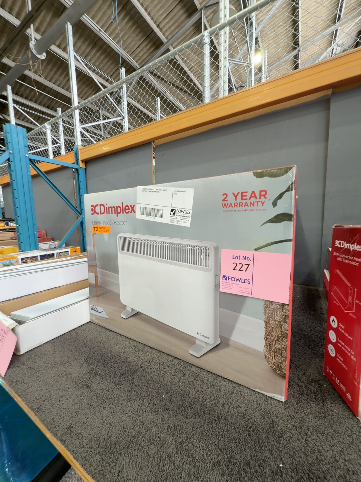 EX DISPLAY, DIMPLEX 1.8KW PANEL HEATER DHPH20F, 3 MONTH WARRANTY EX DISPLAY, DIMPLEX 1.8KW PANEL HEATER DHPH20F, 3 MONTH WARRANTY