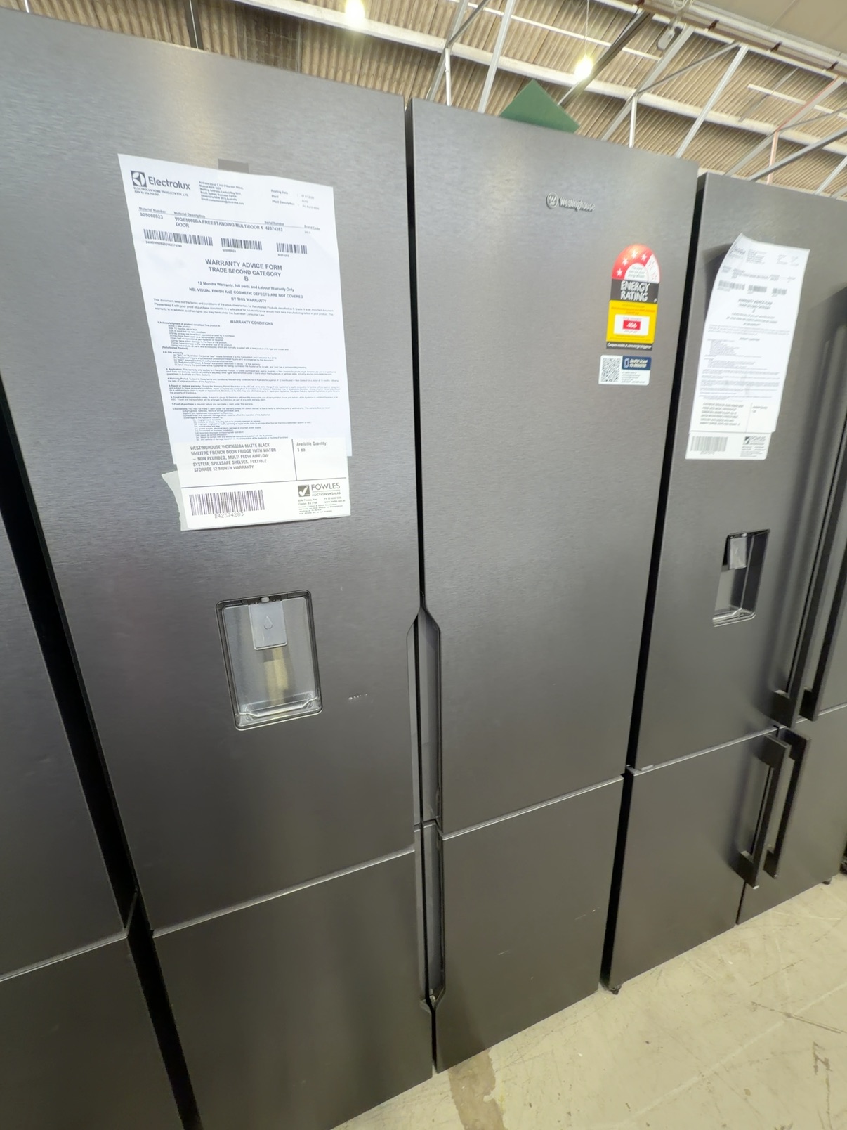 WESTINGHOUSE WQE5660BA MATTE BLACK 564LITRE FRENCH DOOR FRIDGE WITH WATER - NON PLUMBED, MULTI FLOW AIRFLOW SYSTEM, SPILLSAFE SHELVES, FLEXIBLE STORAGE 12 MONTH WARRANTY WESTINGHOUSE WQE5660BA MATTE BLACK 564LITRE FRENCH DOOR FRIDGE WITH WATER - NON PLUMBED, MULTI FLOW AIRFLOW SYSTEM, SPILLSAFE SHELVES, FLEXIBLE STORAGE 12 MONTH WARRANTY