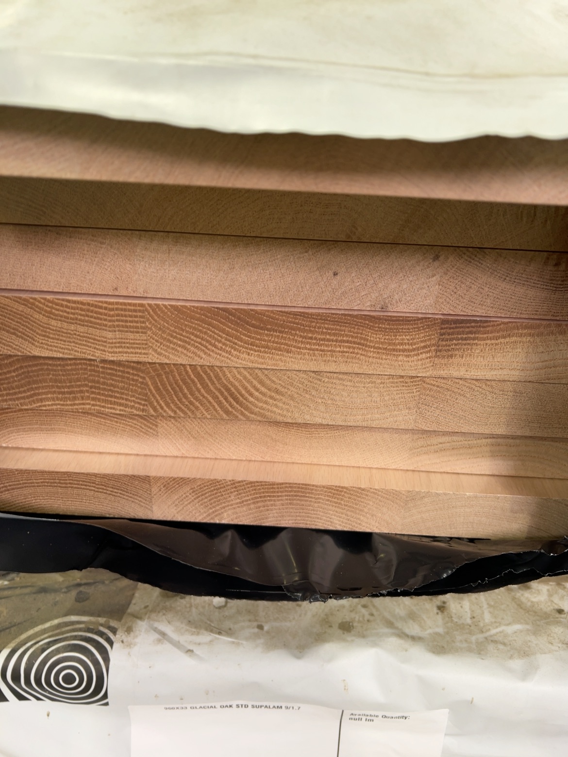 855X33 GLACIAL OAK STD LAM KD HARDWOOD BENCHTOPS- 5/0.65 4/0.85 4/1.8 855X33 GLACIAL OAK STD LAM KD HARDWOOD BENCHTOPS- 5/0.65 4/0.85 4/1.8