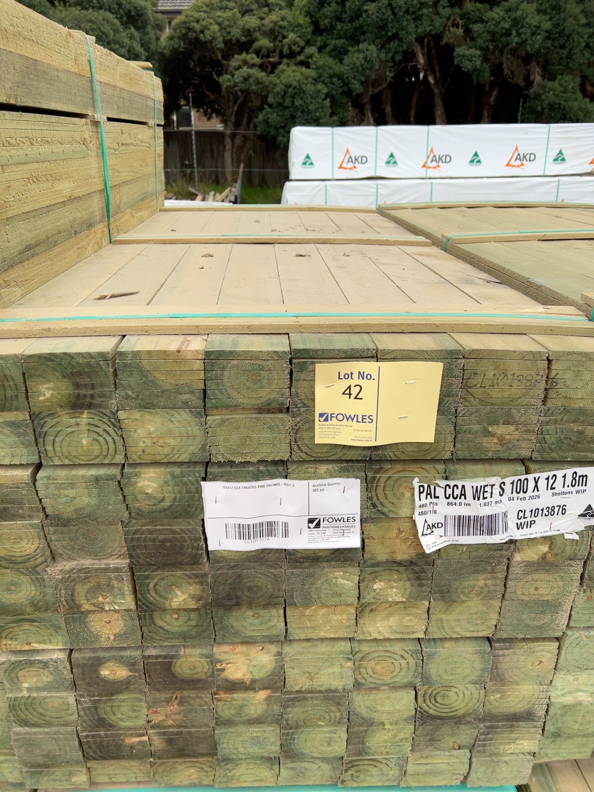 100X12 CCA TREATED PINE PALINGS-480/1.8 100X12 CCA TREATED PINE PALINGS-480/1.8