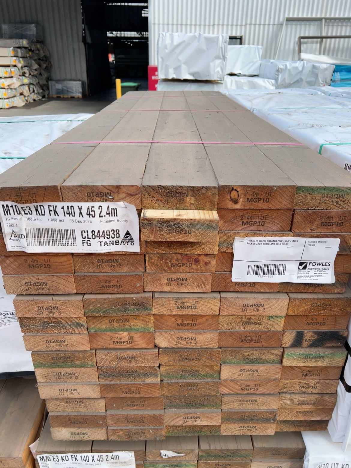 140X45 E3 MGP10 TREATED PINE-70/2.4 (THIS PACK IS AGED STOCK AND SOLD AS IS) 140X45 E3 MGP10 TREATED PINE-70/2.4 (THIS PACK IS AGED STOCK AND SOLD AS IS)